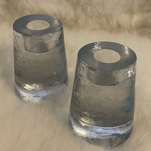 Glass Taper Candle Holders (Set of 2)